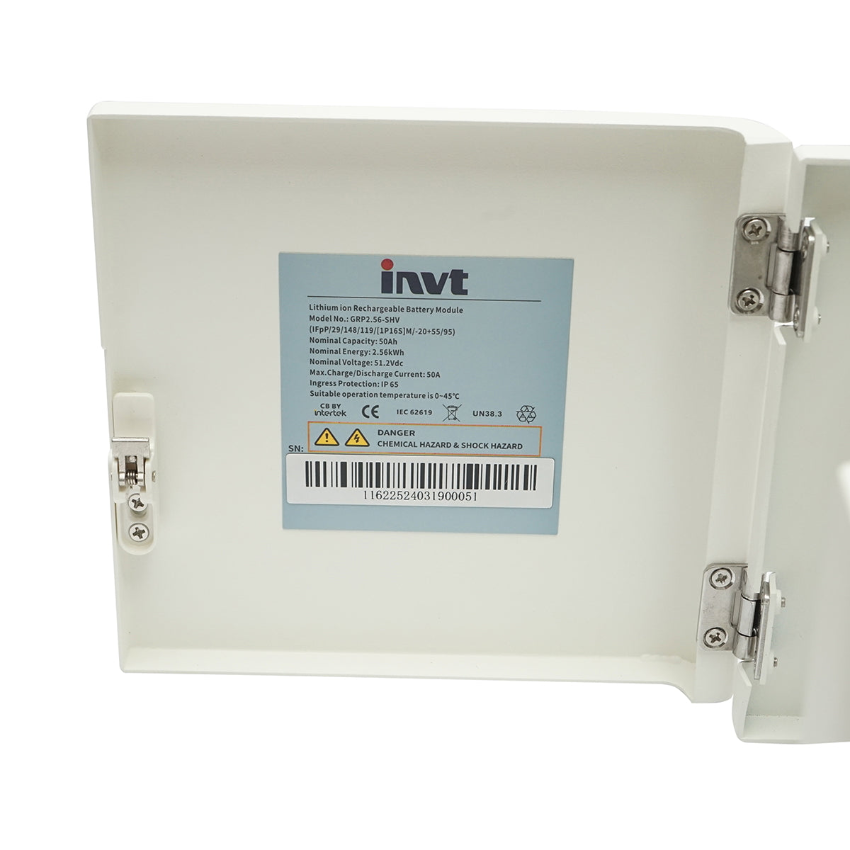 Li-ion LifePo4 storage battery 2.56KWh, 50Ah INVT for solar systems GRP2.56-SHV IP65