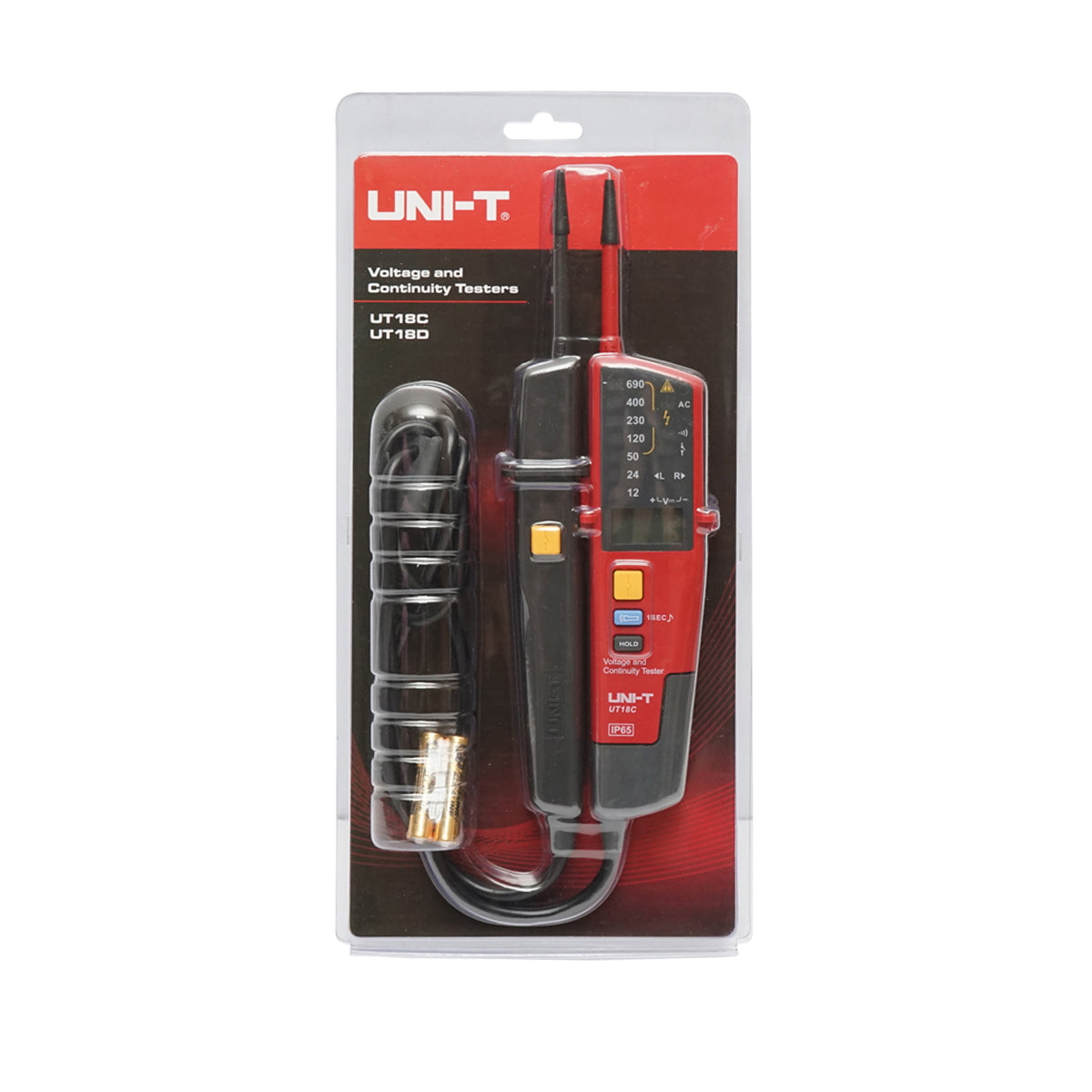 Digital A/DC voltage tester with 6 functions 12-690V UT18C, UNI-T