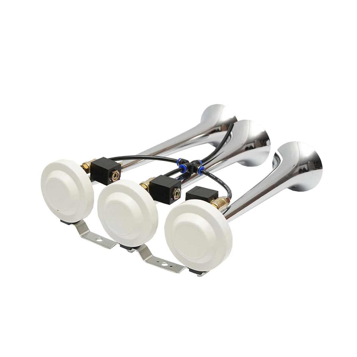 Horn 3 trumpets with solenoid valve 12/24V for air compressor Breckner Germany