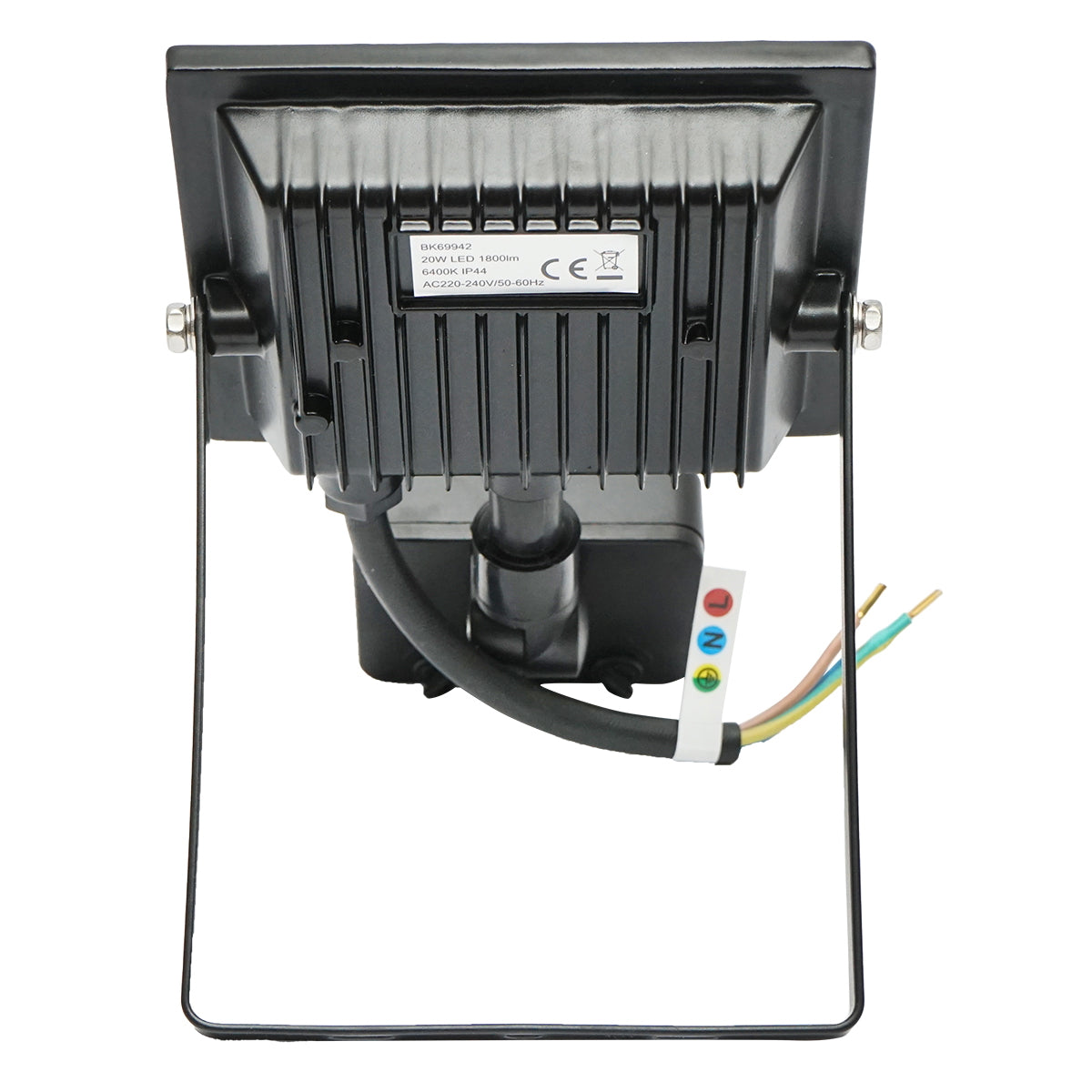 20W LED projector, 1800lm, 6400K, IP44 power supply 220V-240V with motion sensor Breckner Germany