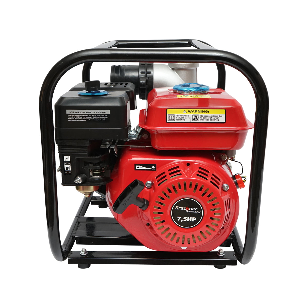WP30 motor pump type HONDA 7.5 HP, 3 inches, max flow 60m3/h, max depth 8m. Max height 30m Breckner Germany