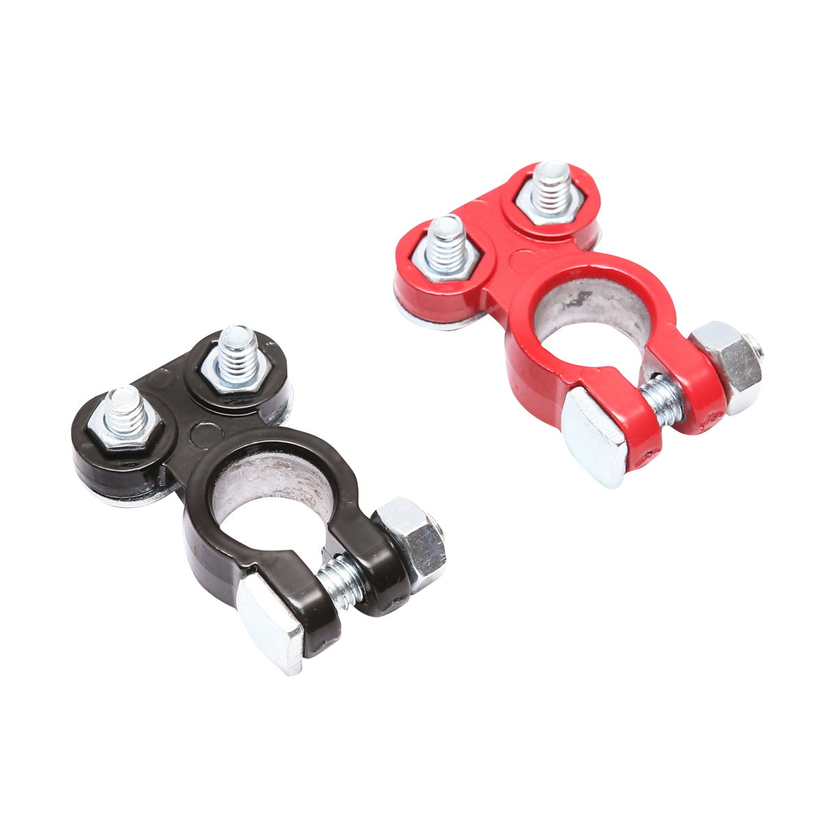 Set of red and black battery terminals with screw fastening Breckner Germany