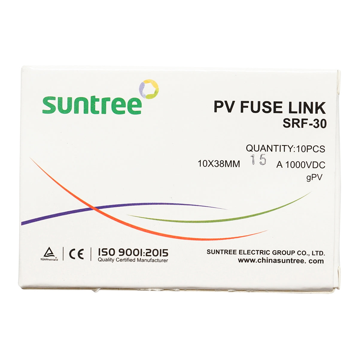 Fusible safety 10x32mm cylindrical for solar systems gPV, 15A, 1000V Suntree