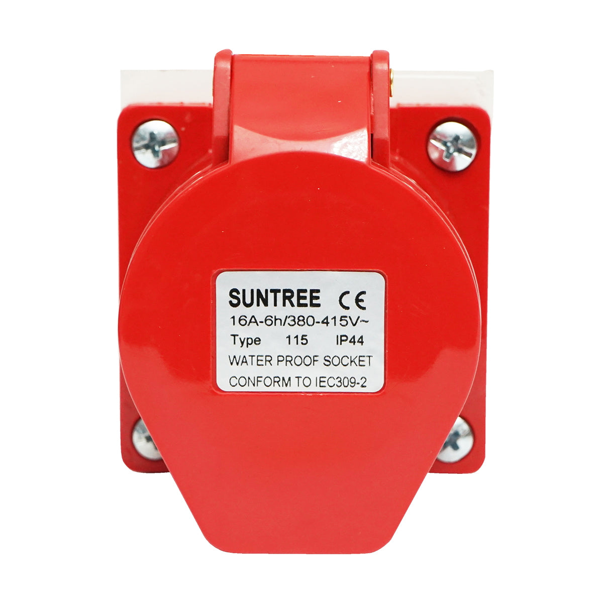 Suntree surface-mounted industrial plug 16A, 380V, IP44, 6H