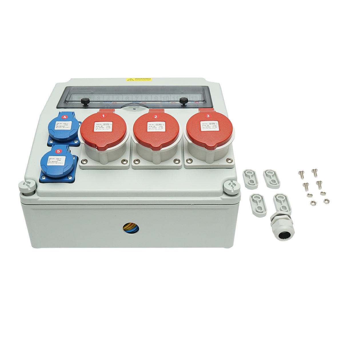 Group prize board for site organization 2x230V/16A, 3x415V/16A, 330x330x170mm IP44/67 SUNTREE