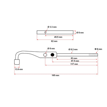 Clutch lever set 11 inches U-445