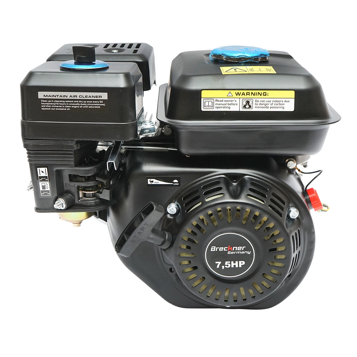 7.5HP gasoline engine, 4-stroke, 25mm notched shaft Breckner Germany