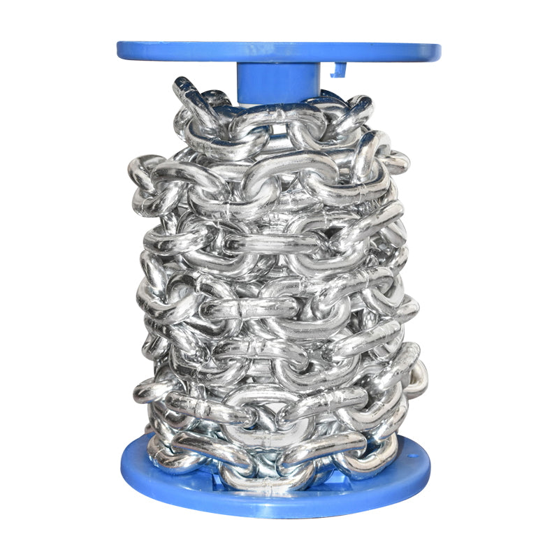 Electro-galvanized chain DIN766 fi13 5m/roll plastic drum