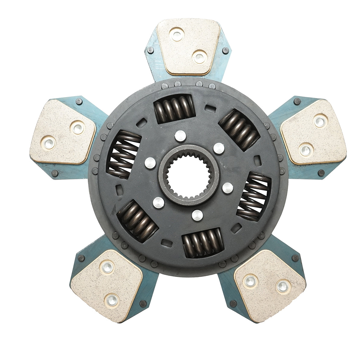 Clutch disc Massey Ferguson 215mm OEM code 3435019M1, 3435019M2, 3435019M3, 3709302M91, 3709446M91, 4264079M91, 6252995M91