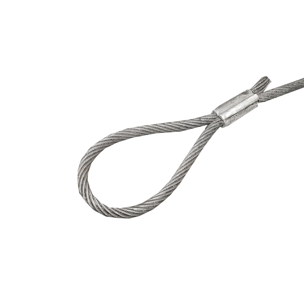 Steel winch cable/rope with a thickness of 16mm and a length of 4m with rings for towing or lifting