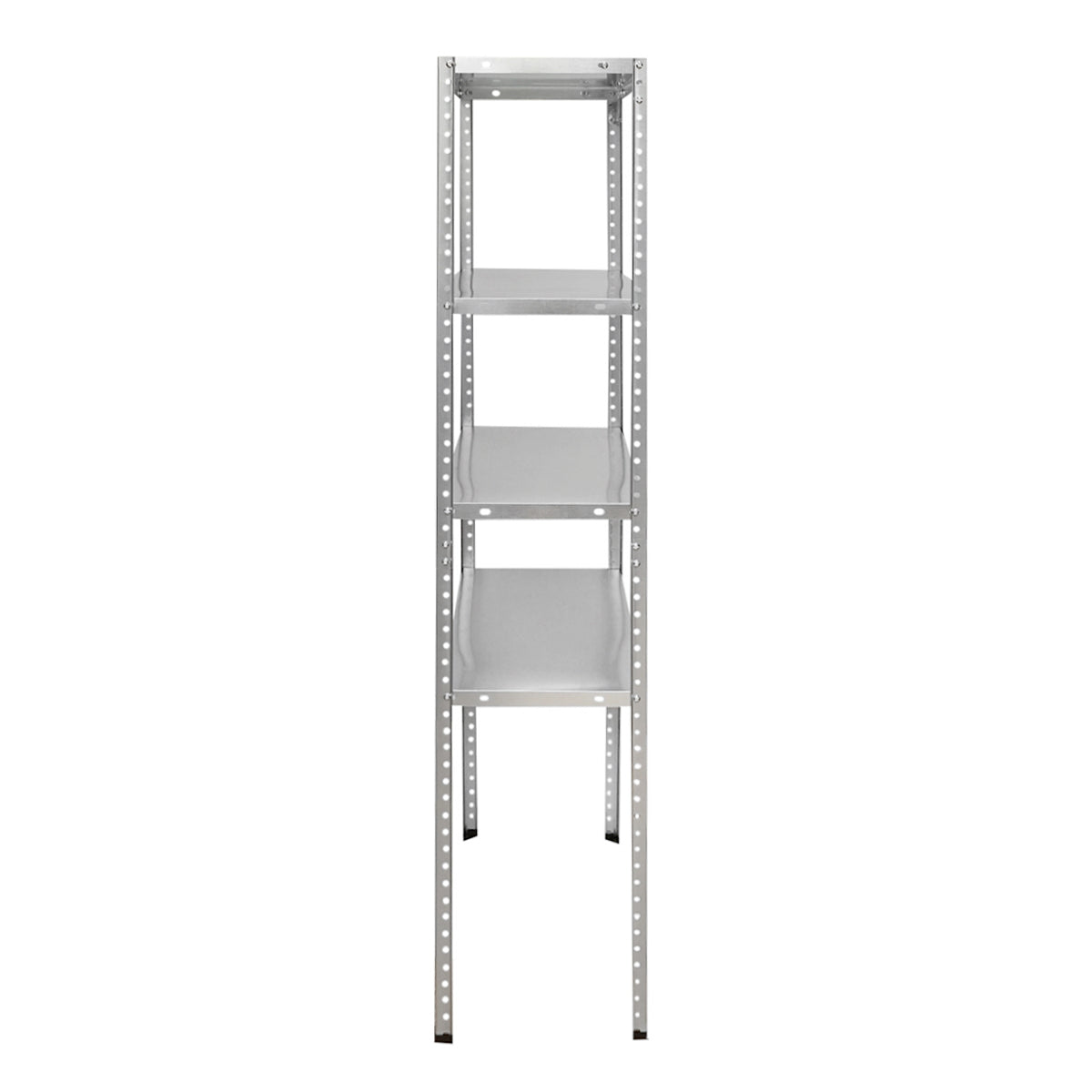 Metal shelf with 4 shelves, 147x75x30cm, 45kg/shelf, assembly with screws, galvanized