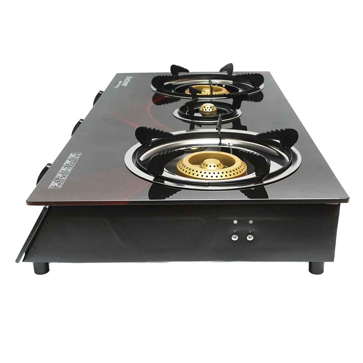 Gas stove, 3-burner cast iron cooktop 2.5KW, tempered glass 700x380x94mm Breckner Germany