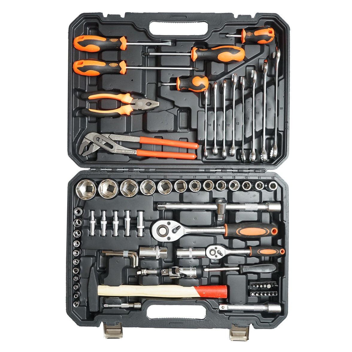 Socket wrench set, fixed wrenches, bits with tools and 76 pieces Breckner Germany