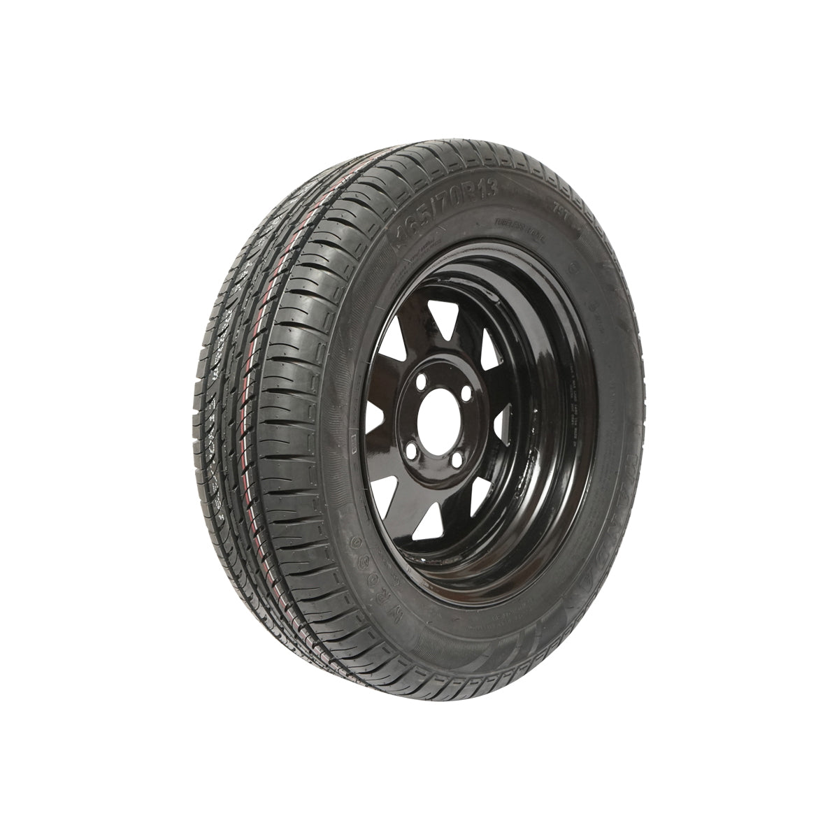 Wheel with a rim with 4 holes for trailer (165/70R13)
