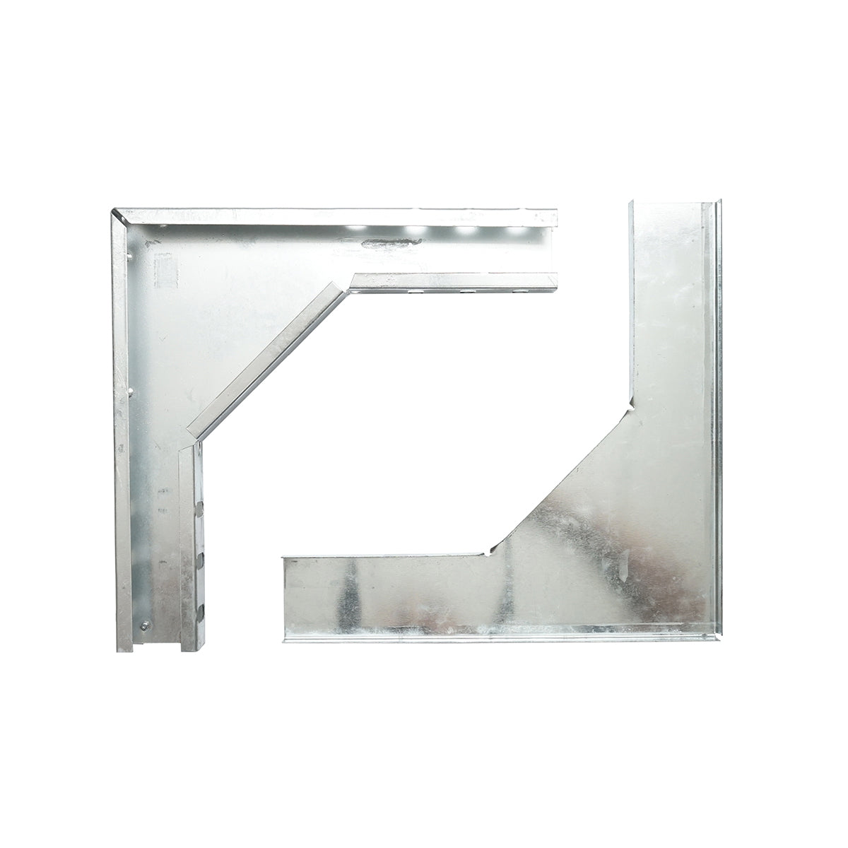 Horizontal bracket 90 degrees made of galvanized steel for gutter 25x50mm