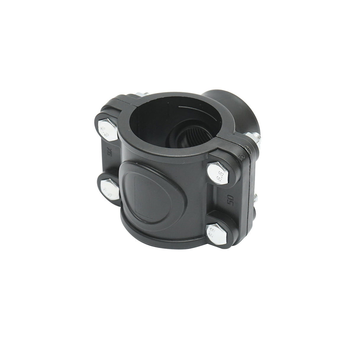 Compression connection clamp D50 mm. x 1 inch. PN10. for irrigation systems