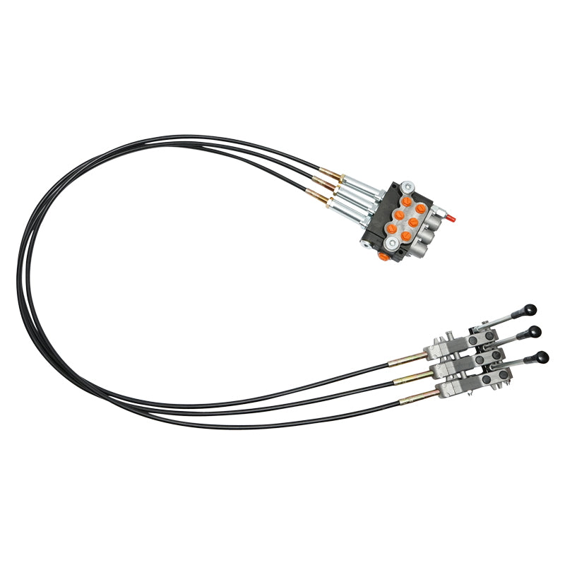 Hydraulic distributor with 3 levers, cable length 2m pressure 250 bar flow 40L/min Breckner Germany