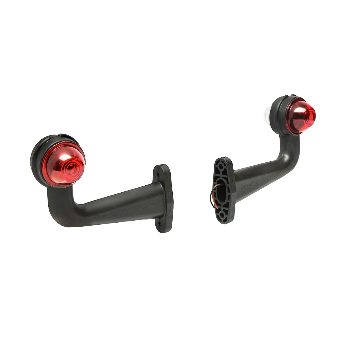 Side marker lights with LED 24V, red-white, elastic PVC /set