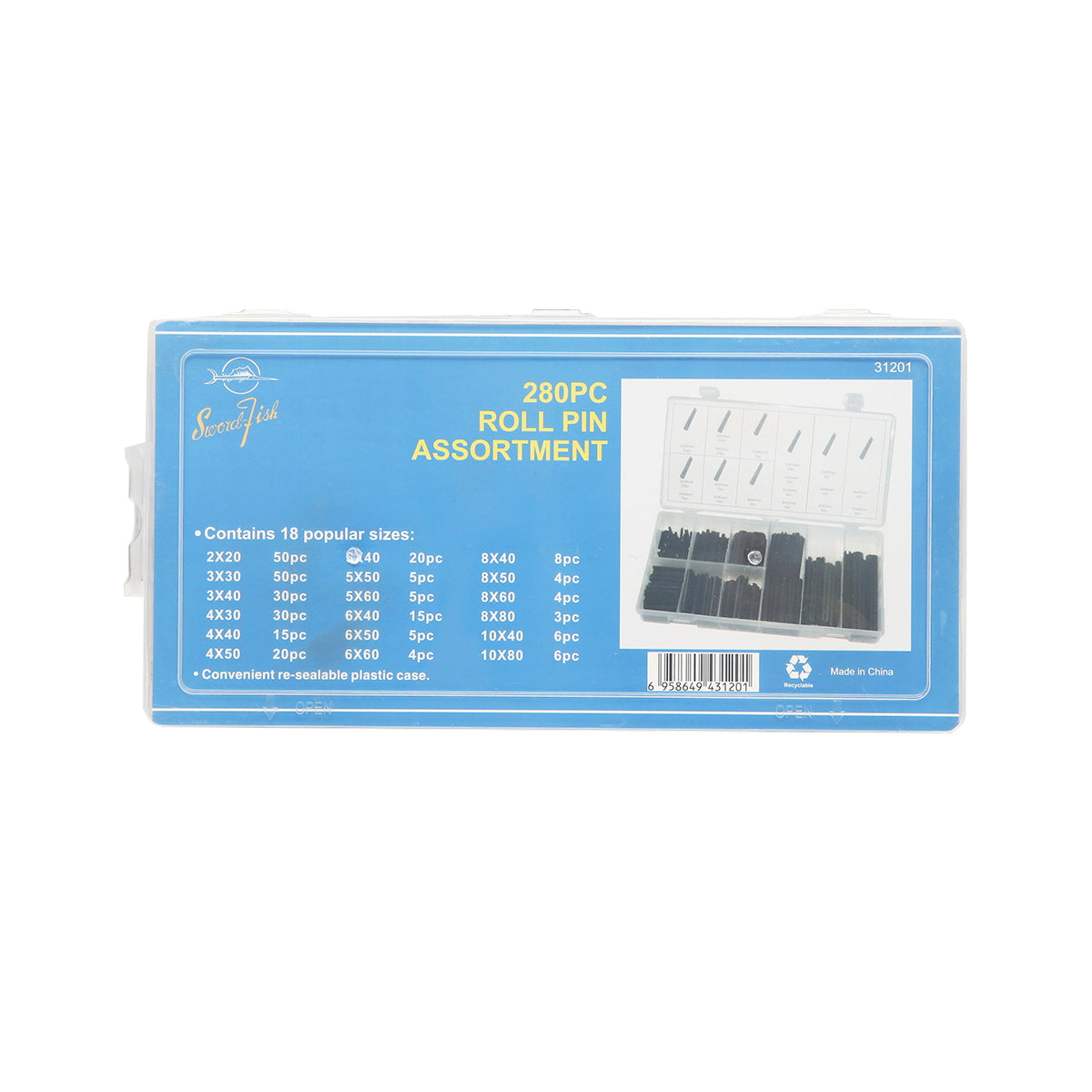 Elastic pin set 280 pieces