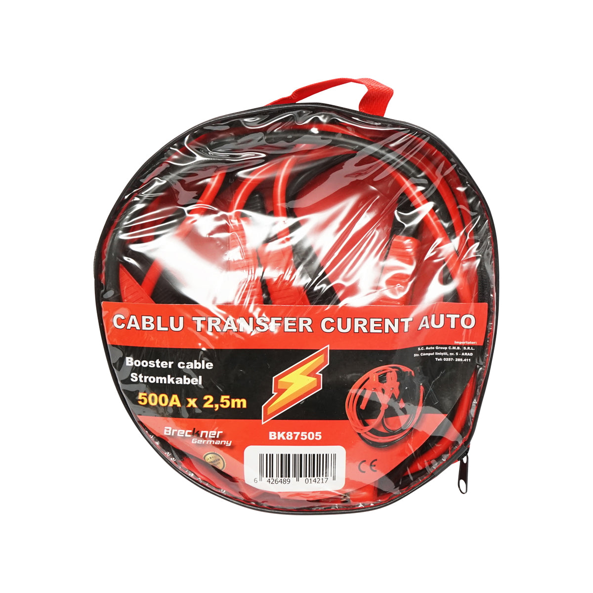 Car current transfer cable 500A, length 2.5m Breckner Germany