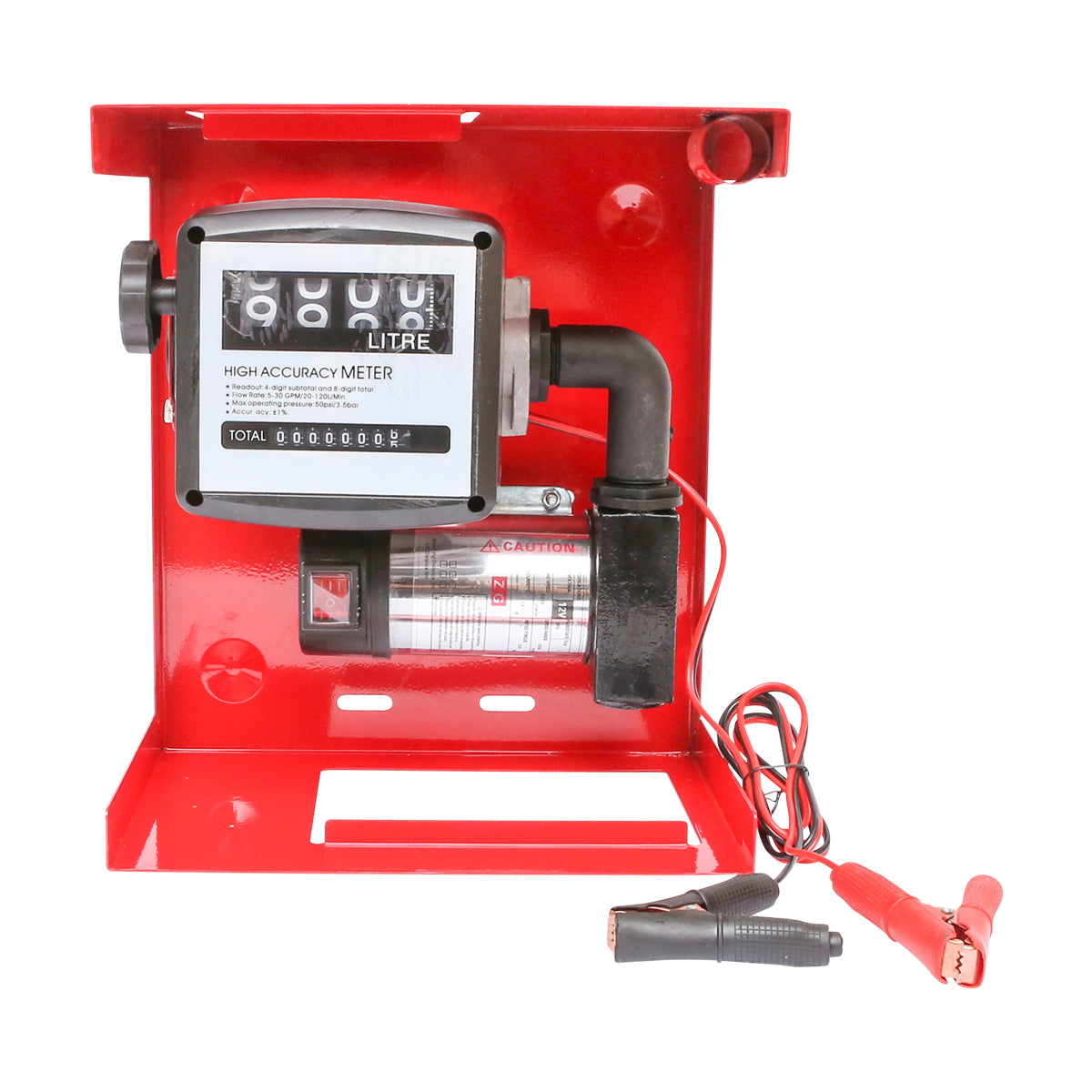 12V diesel transfer pump kit, 40L/min flow rate with counter, 1.5m suction hose, 4m transfer hose, and Breckner Germany pistol.