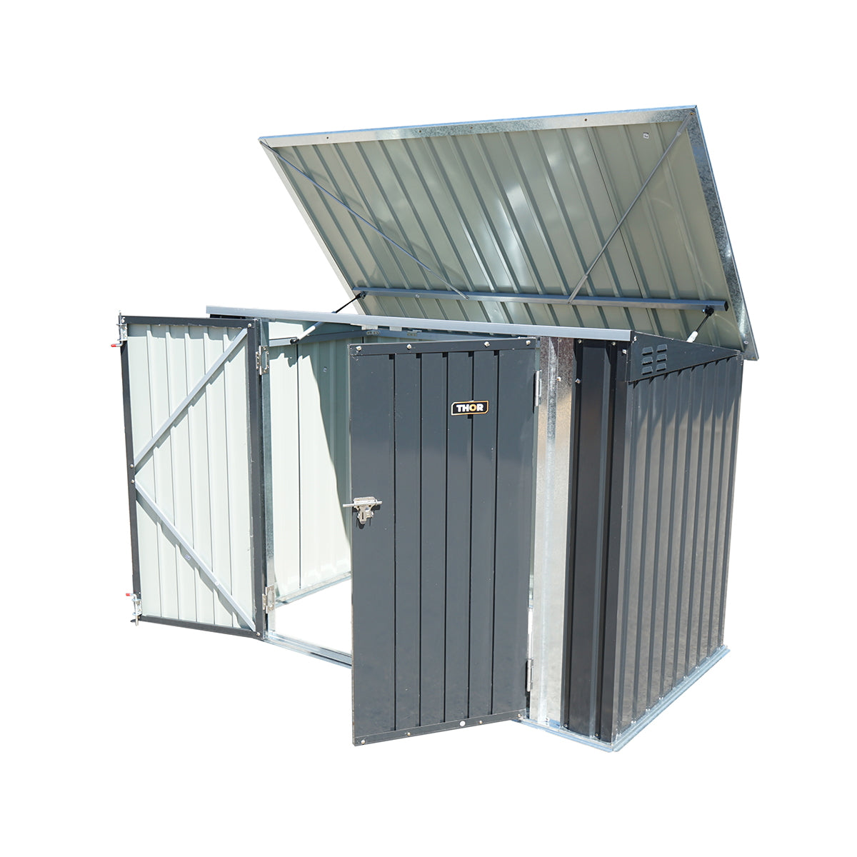 Metal shed for garbage bins 176x105x130cm