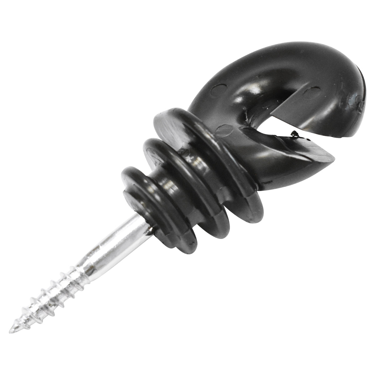 Compact black ring isolator with a diameter of 5.9mm, 89x40mm for electric fence Thor