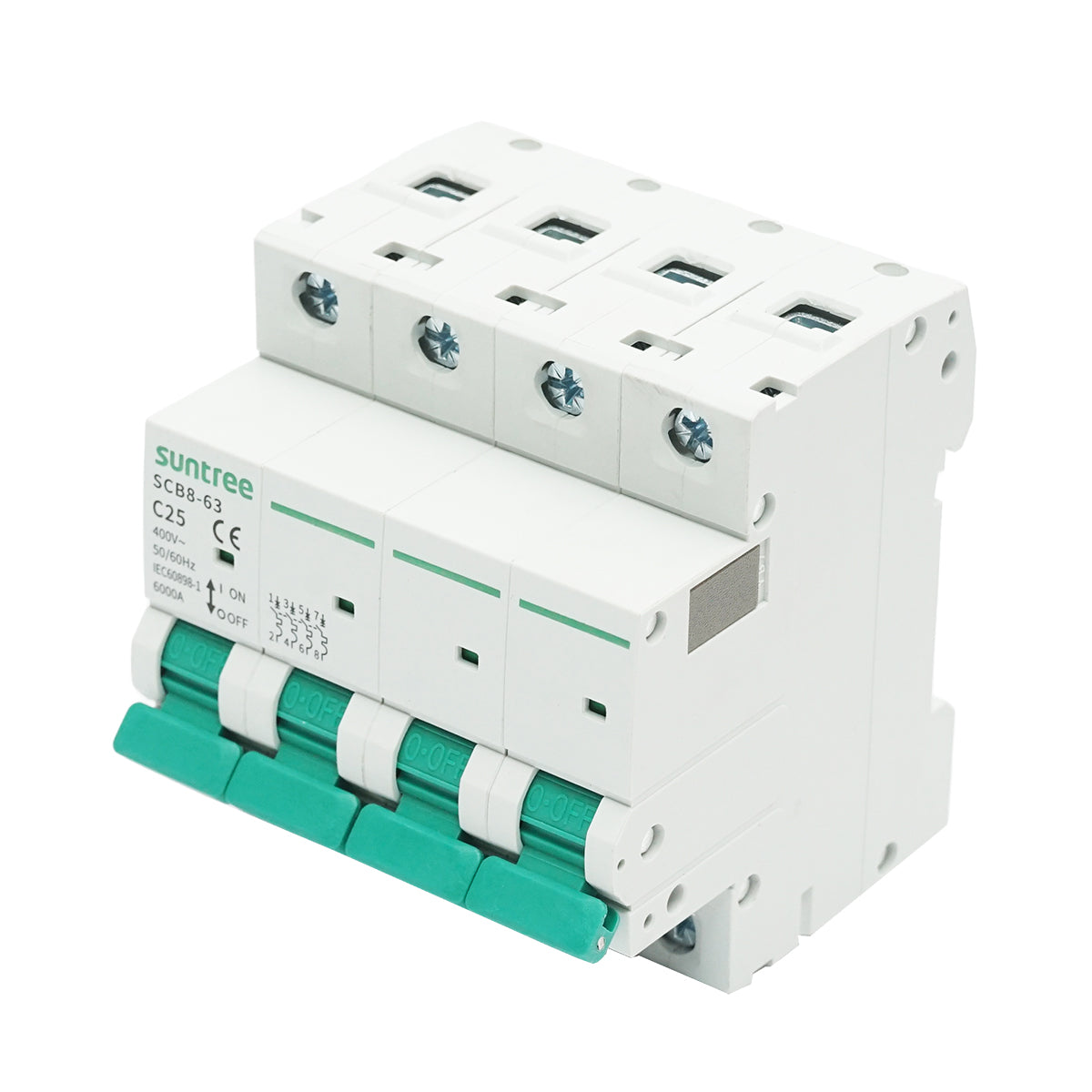 4P-25A-400VAC automatic circuit breaker, 6KA Suntree