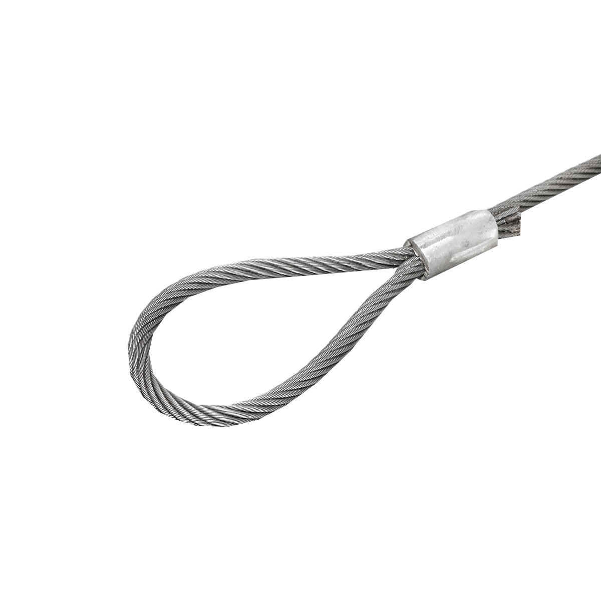 Steel cable/winch rope with a thickness of 16mm and a length of 1m with rings for towing or lifting