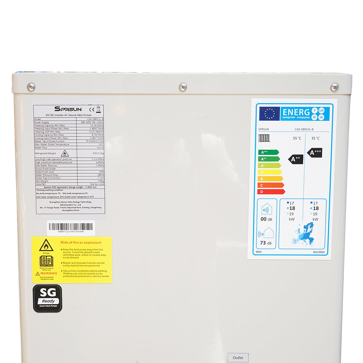 Monoblock air-water heat pump 28KW, 380V, installation kit included SPRSUN