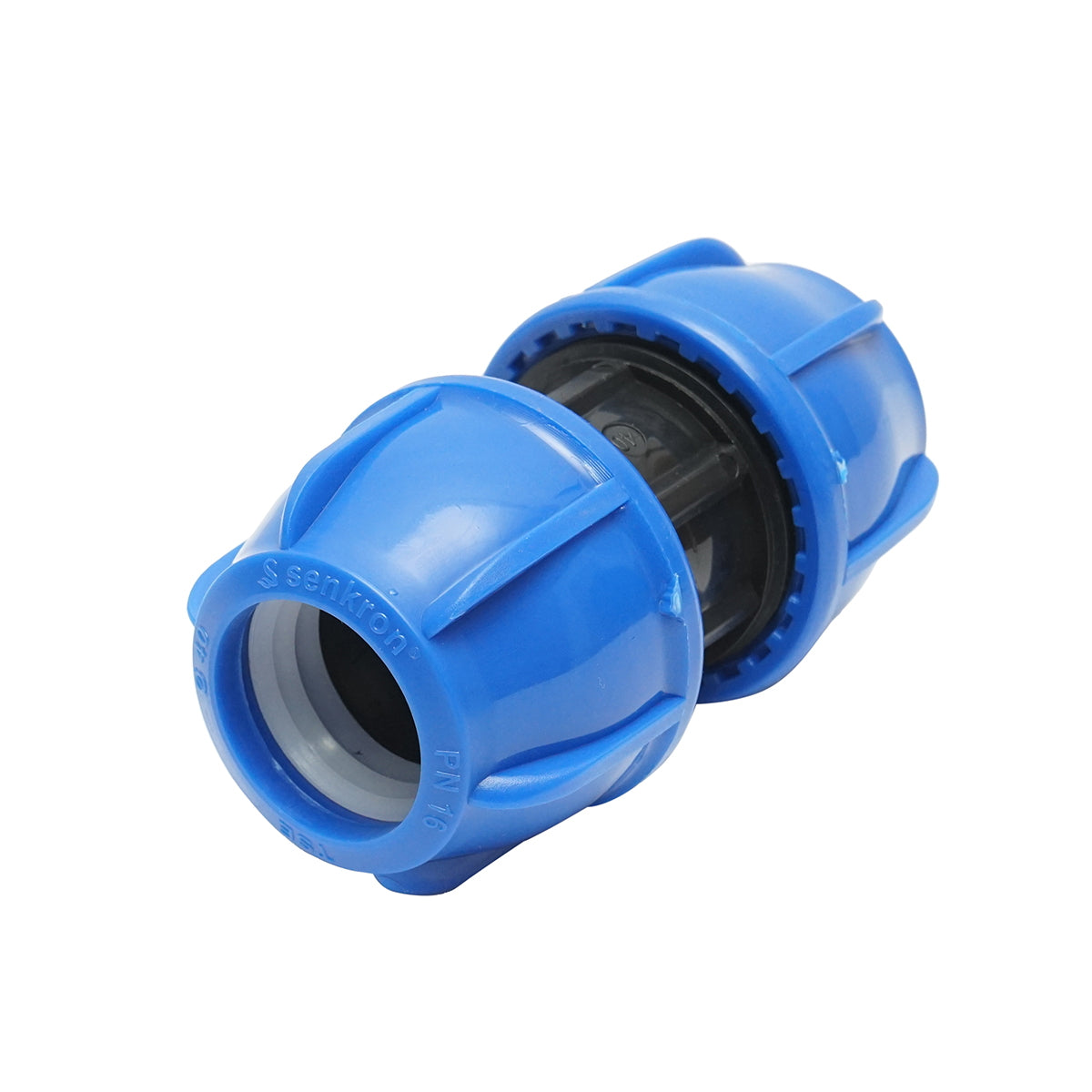 Equal compression fitting D40x40mm, PN16 for irrigation systems.