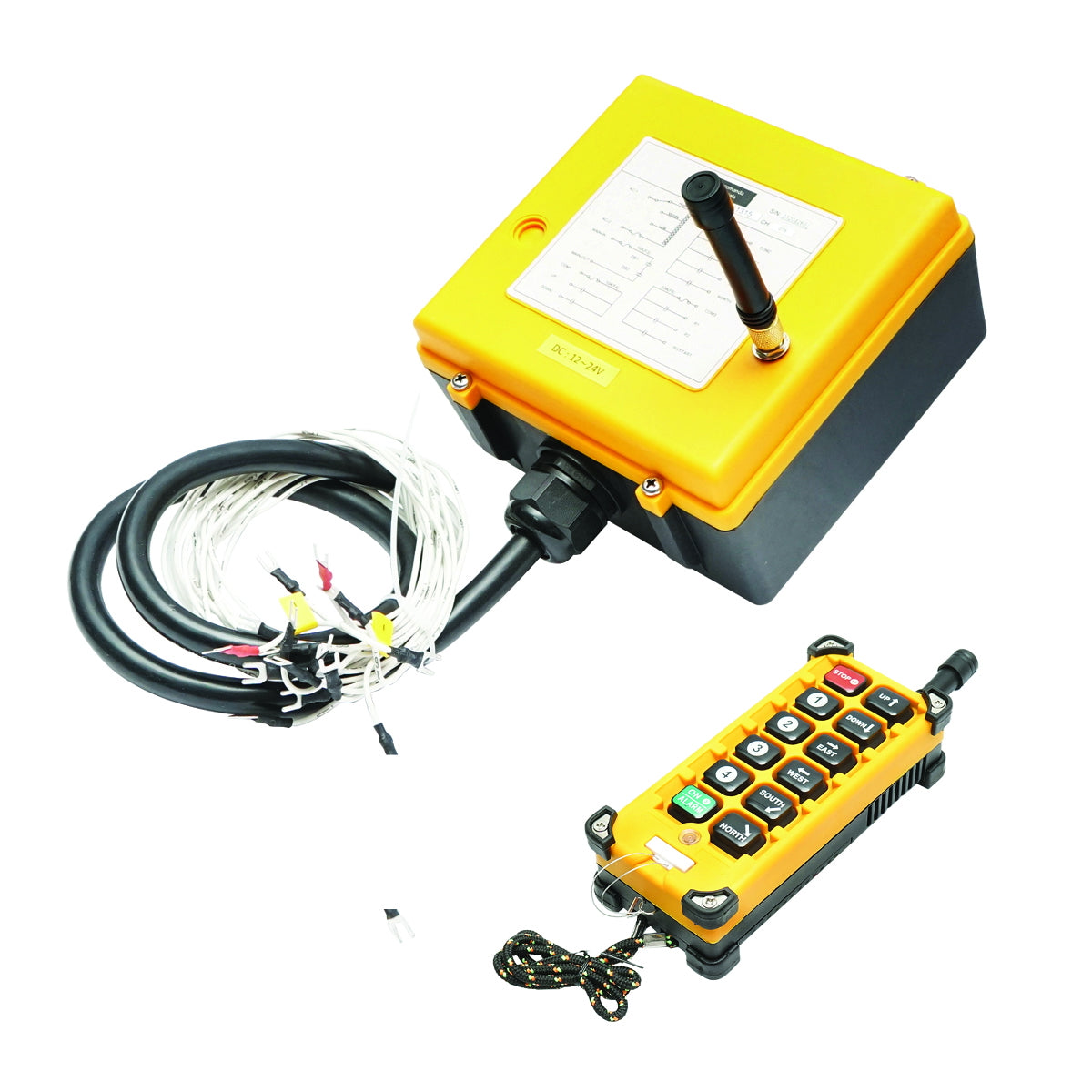 Wireless industrial remote control with 8 commands DC 12V/24V and water protection Breckner Germany