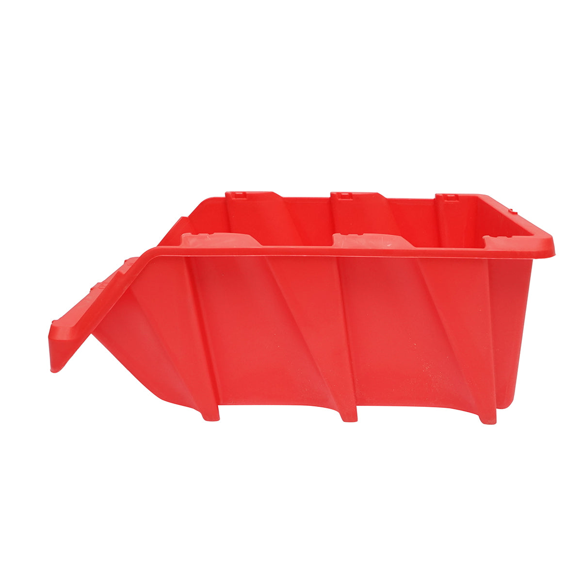 Red plastic storage box 490x300x195mm