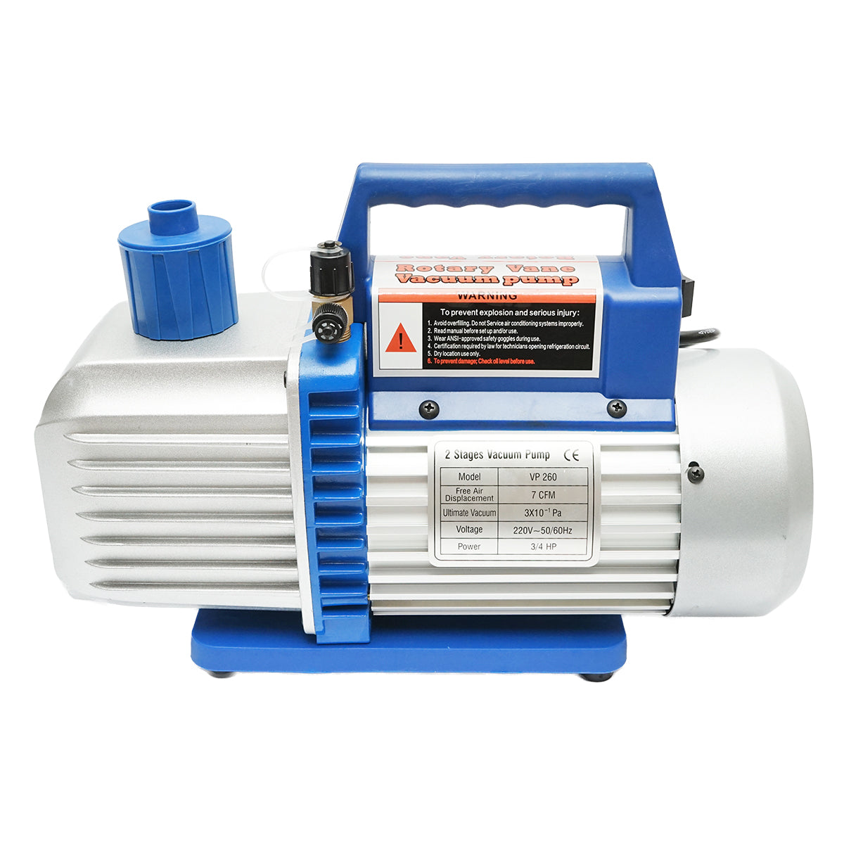 Vacuum pump, 220V, 3/4 HP for refrigeration installations 170l/min