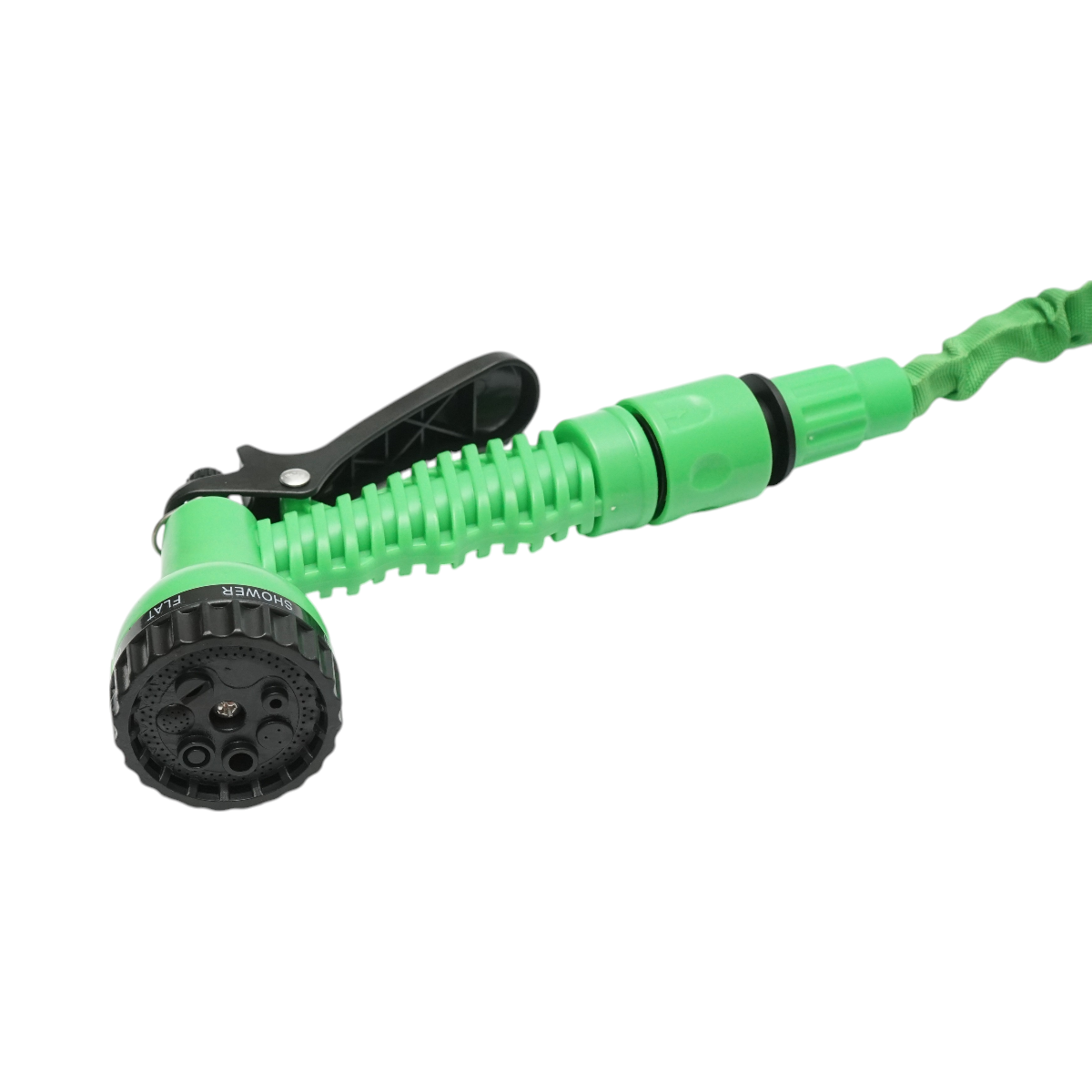 Expandable latex garden hose 5-15m with adjustable pistol 7 modes, 3/4 adapter, 1/2 quick coupling