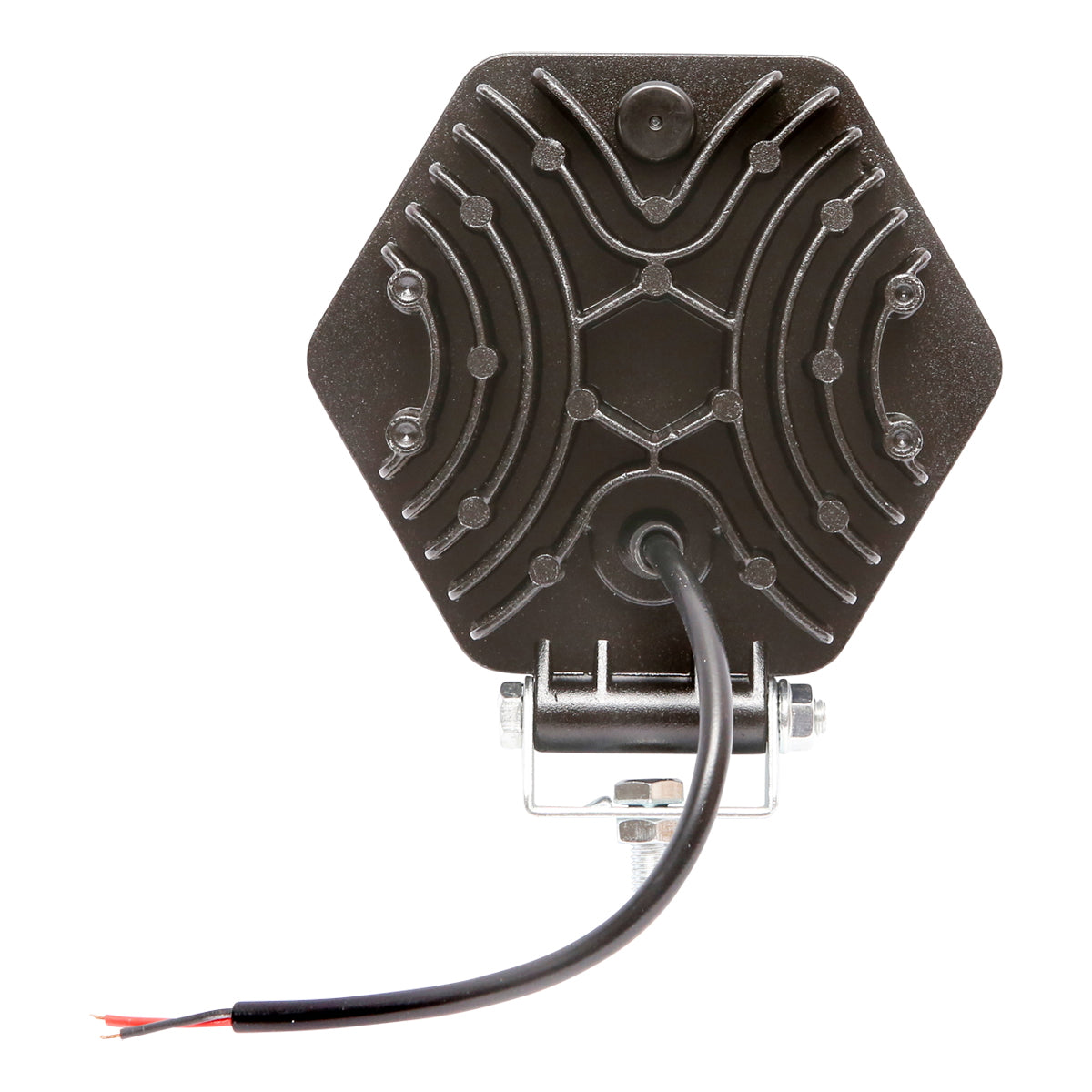 Hexagonal projector lamp with white light and grille 16 LEDs 12/24V, 125mm Breckner Germany