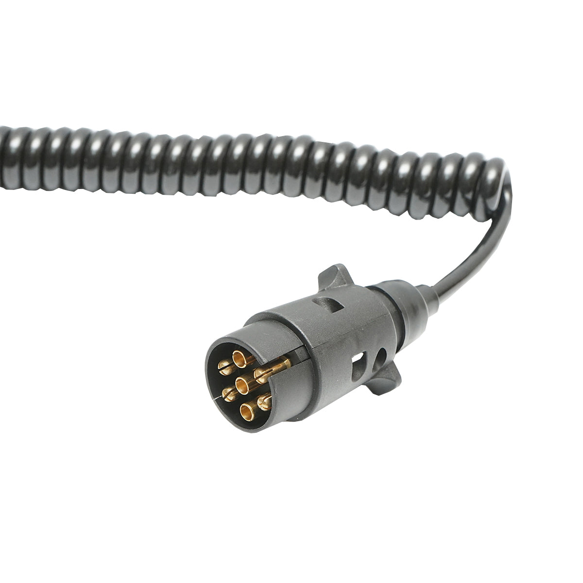 2.5m spiral cable with 2 male connectors, 7 pins for Breckner Germany trailer car socket