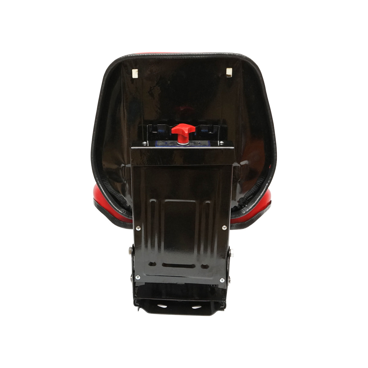 Universal red chair with triple adjustment and shock absorber for tractor U-445