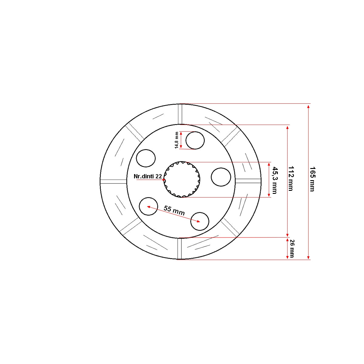 Wet brake disc UTB U-683 DT (Girling)