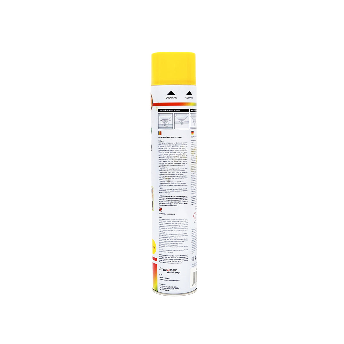 Yellow forest marking spray paint 750ml Breckner Germany
