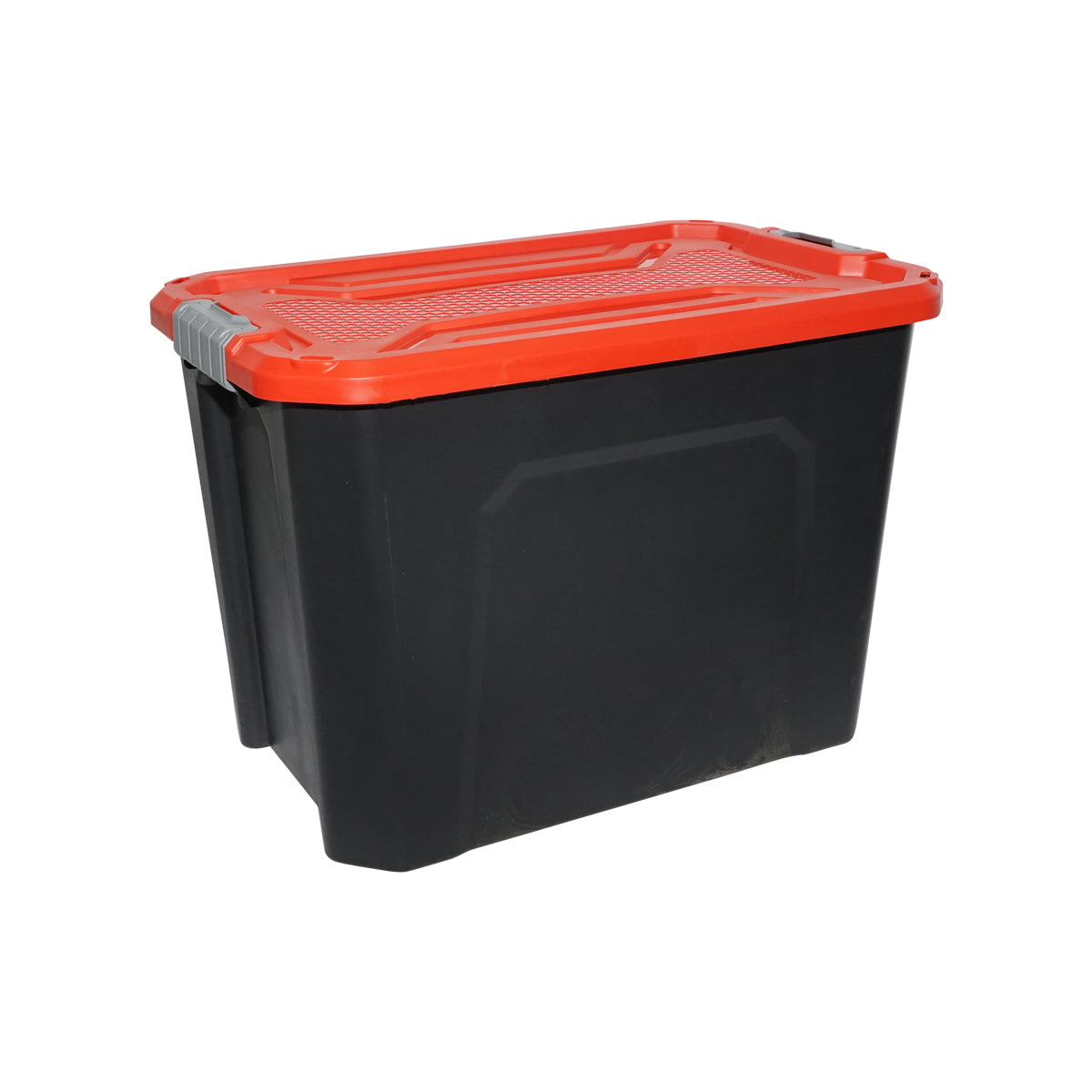 Heavy duty storage box 60L with lid, red 580x380x405mm Breckner Germany
