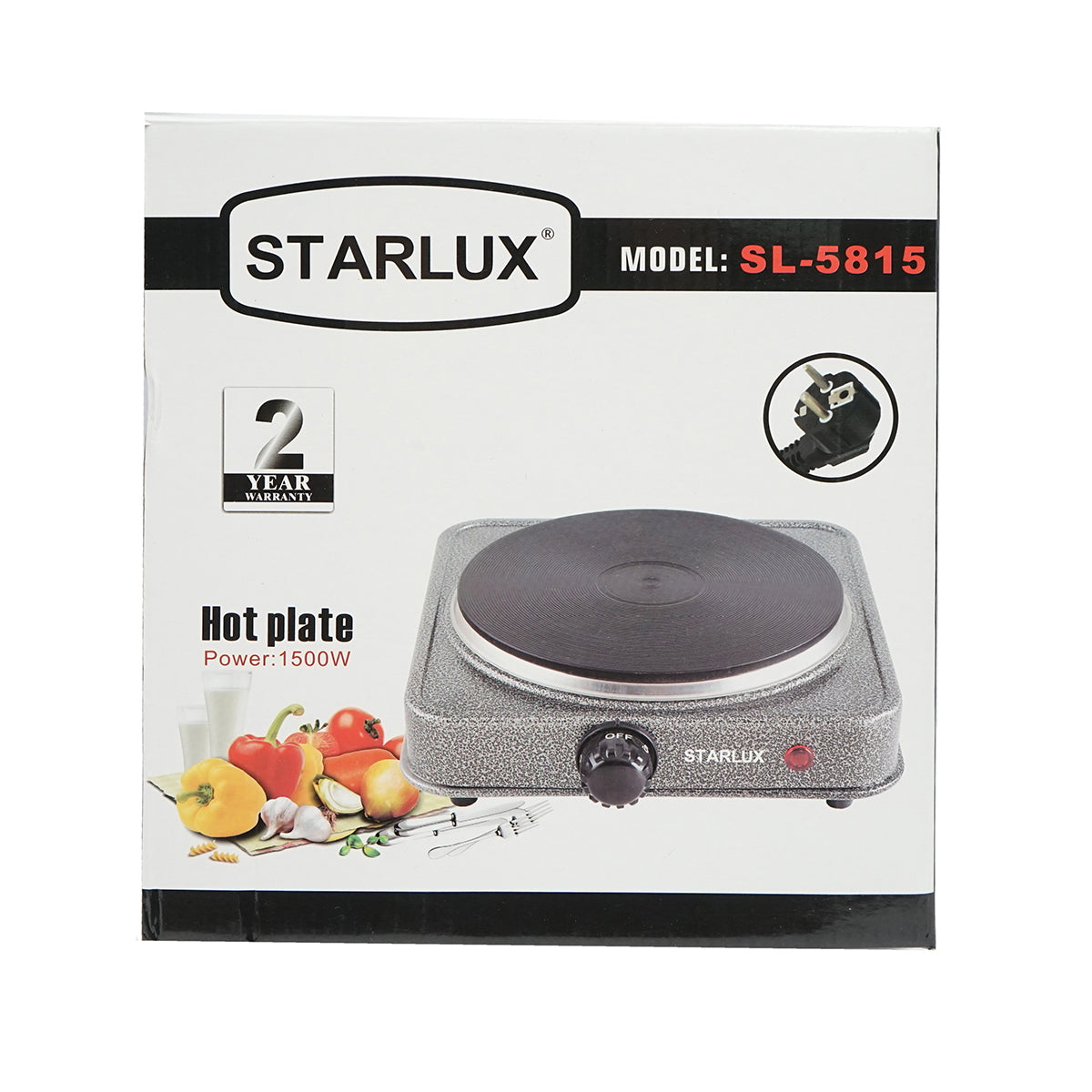 Electric hob 220V, with 1 burner 1500W, 210x210x60mm