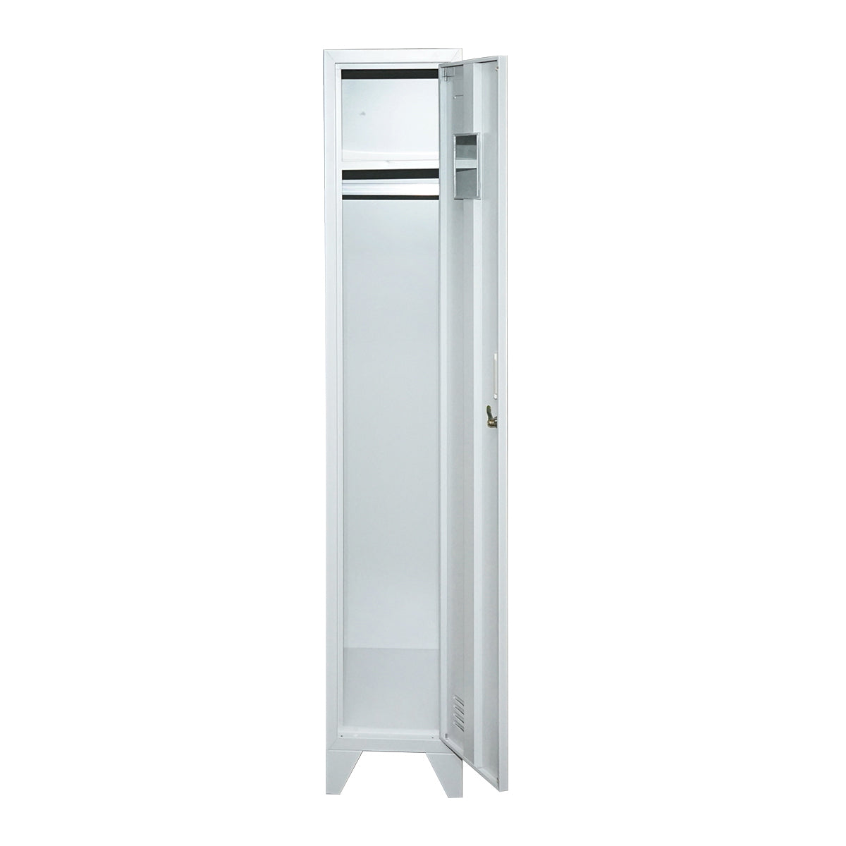 Locker, metal wardrobe with one door and key 1700x300x450mm Breckner Germany