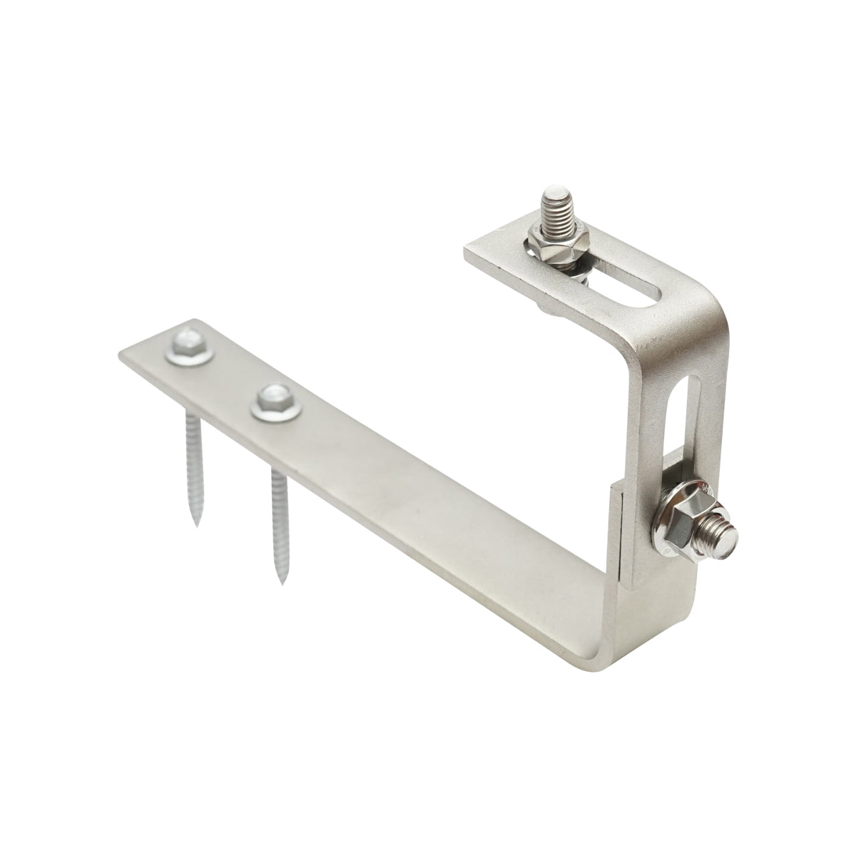 Support for holding solar panel rails, adjustable with L-type fixation for Breckner Germany metal roof.