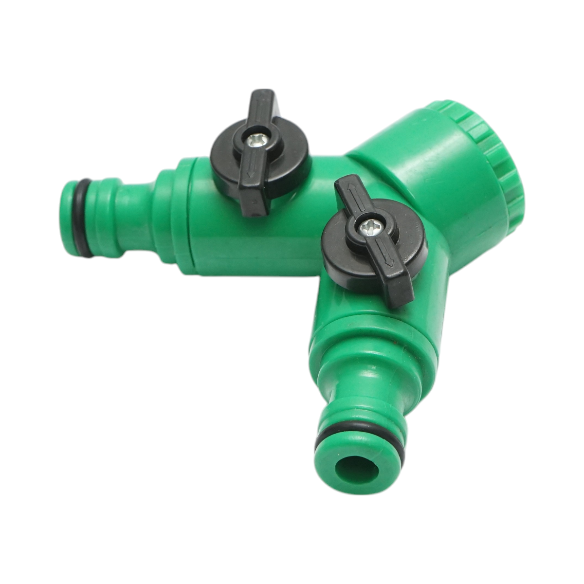 Distributor Y 2 hoses with taps, quick connector for garden hose 1/2-3/4