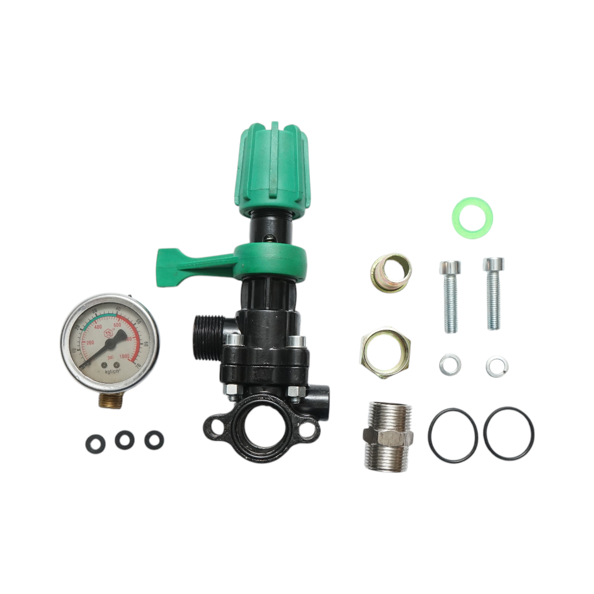 Pressure adjustment valve with manometer for herbicide applicator