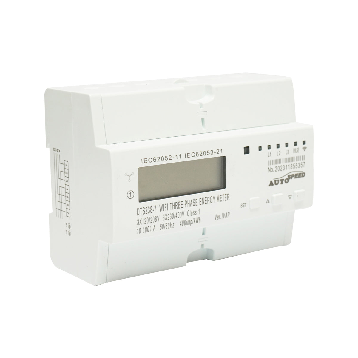 Three-phase smart meter 380V, 80A, DTS238-7 WIFI compatible with Tuya, Smart Life, smart energy and electric power meter.