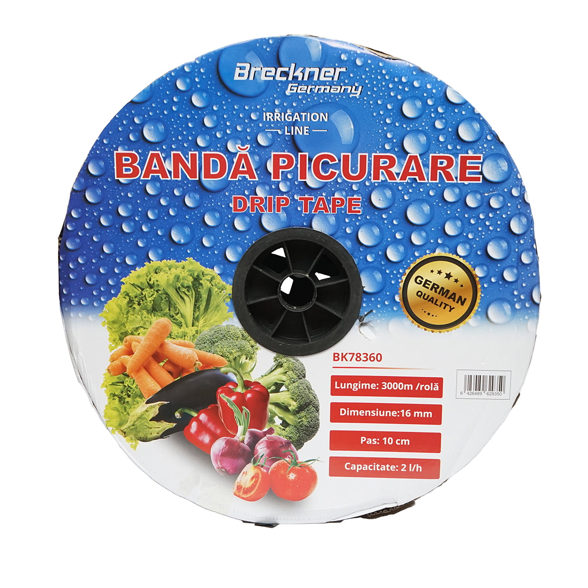 Drip irrigation tape, 3000M roll 2L/H, D16mm, 10cm spacing Breckner Germany