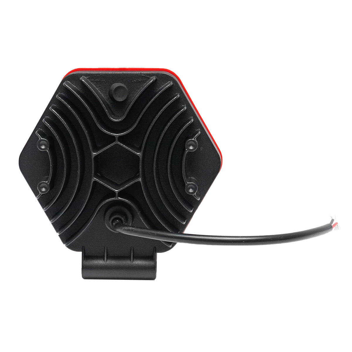 Projector lamp with red plastic grid type spot, 16 LEDs, DC 10-80V 48W beam angle 30 degrees Breckner Germany
