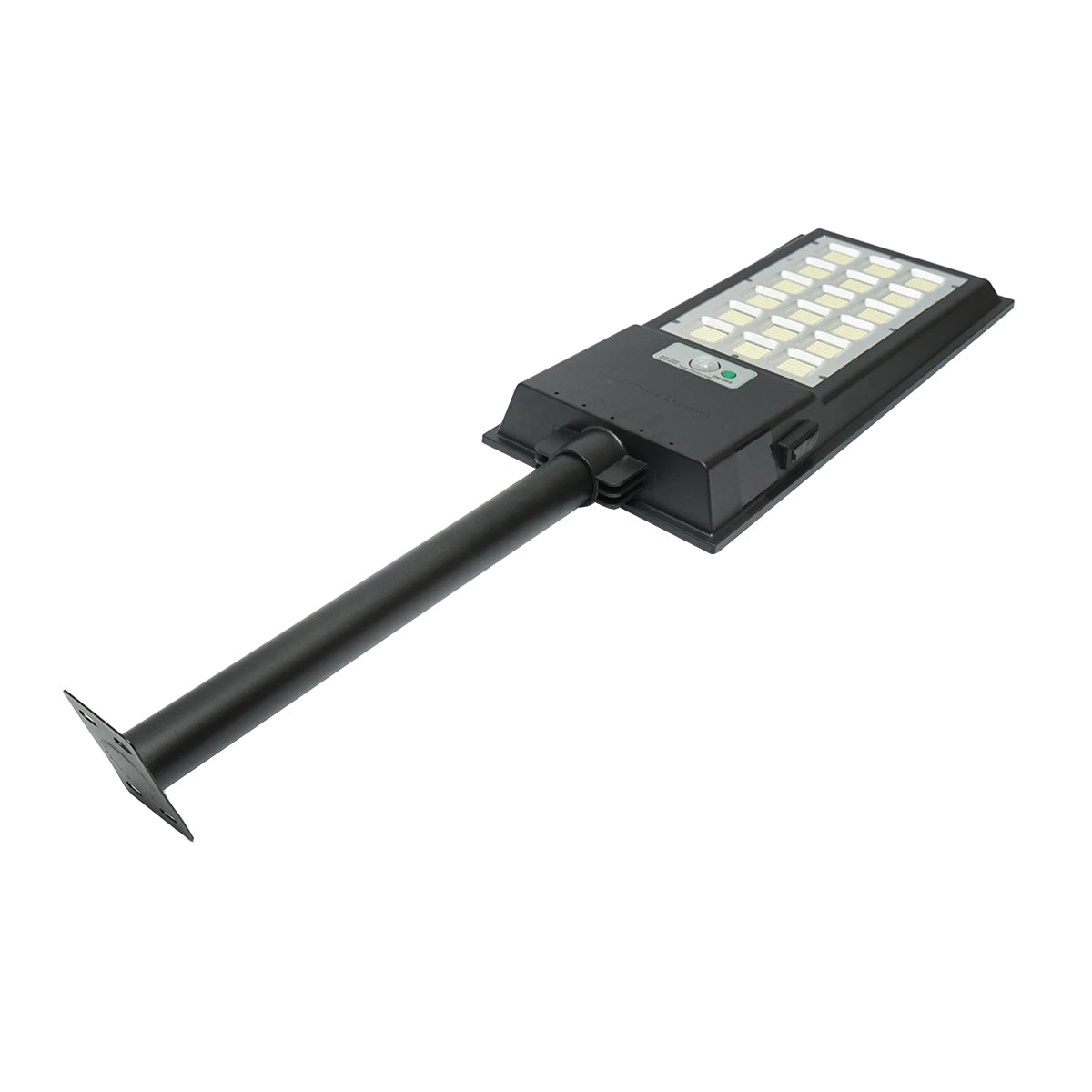 LED solar street lamp 150W, 6500K, IP65 with 15W solar panel, LifePo4 18Ah battery, motion sensor and mount on pole Breckner Germany